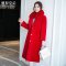 憨厚皇后 2017秋冬季新款海宁皮草羊剪绒大衣女中长款修身外套AY XXL 红色