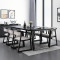 乐私 餐桌 简约现代餐桌北欧创意餐桌椅组合饭桌餐厅家具 【黑色】1.6M餐桌+4椅子