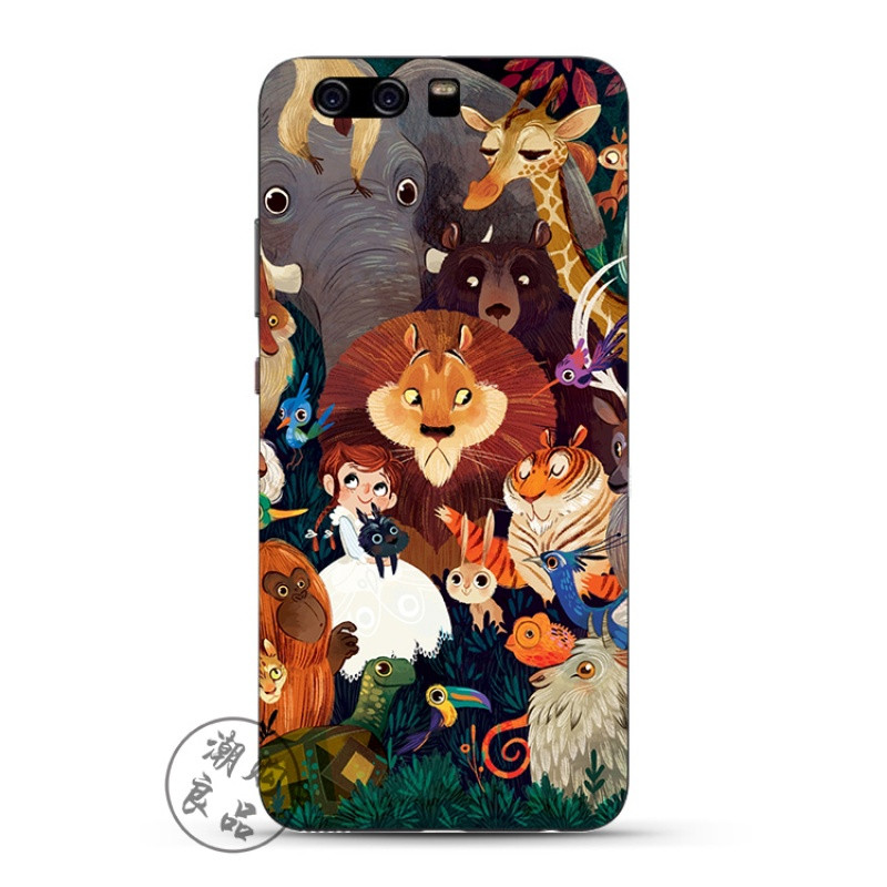 2017款华为p10/p9/p8/g9plus手机壳青春版硅胶透明欧美卡通可爱动物园 P9-爱丽丝狮子