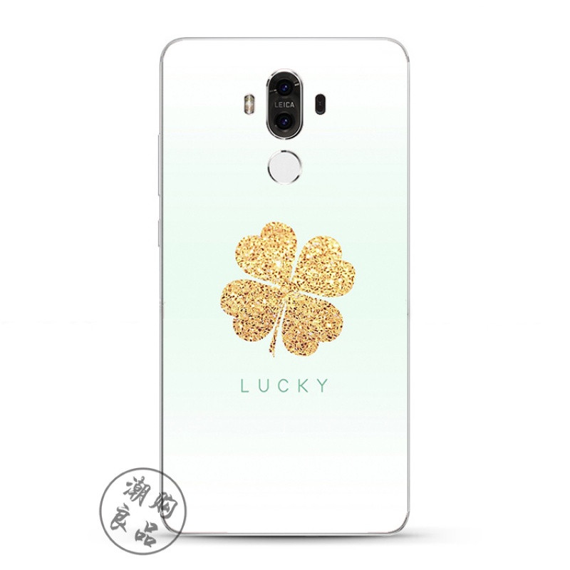2017款华为mate9pro/8/7/nova青春版手机壳硅胶透明女款韩国简约一片叶 华为mate8-一片金叶
