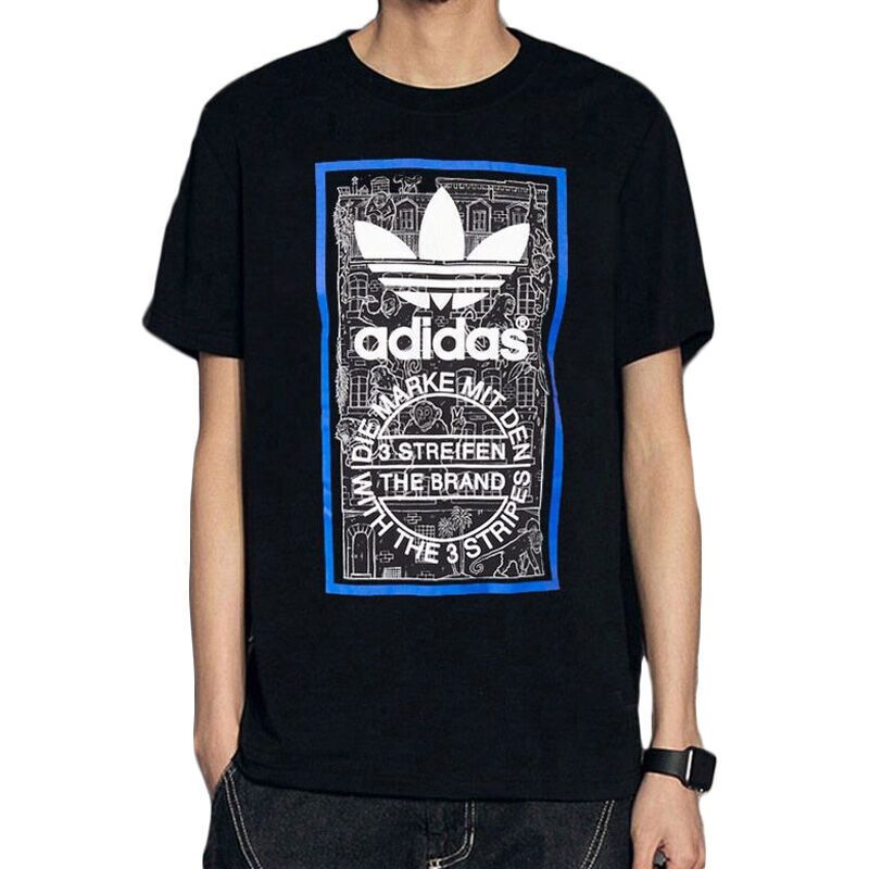 adidas阿迪达斯三叶草男短袖2017春夏新款圆领休闲运动透气棉T恤AJ8830 M BP8986