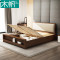 木帆 床 实木床 北欧现代 1.5米 1.8米单人双人床卧室家具 1.8米框架单床
