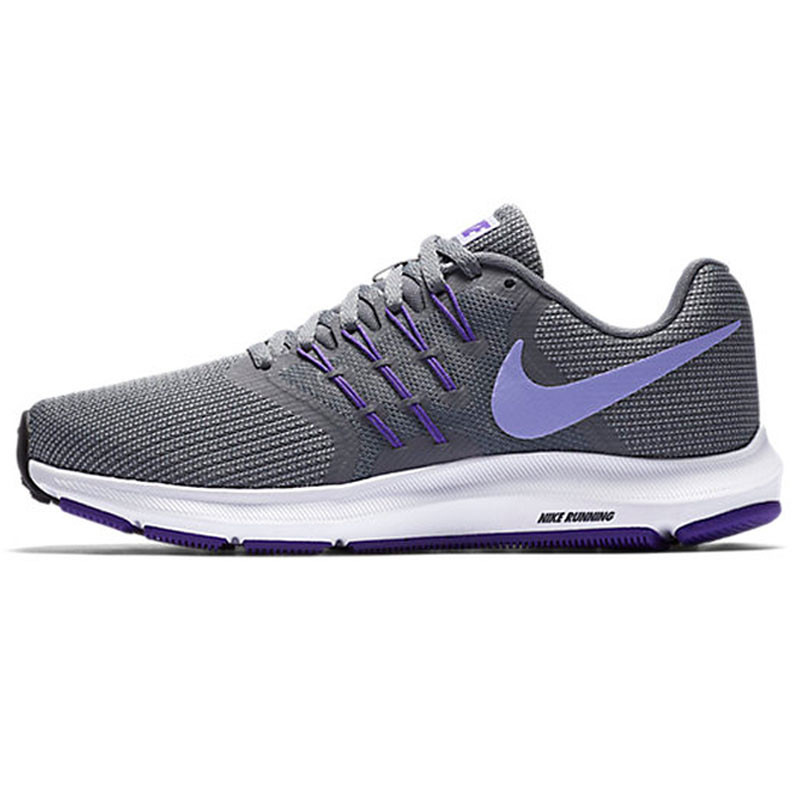 NIKE耐克女鞋跑步鞋2018夏季新款RUN SWIFT减震轻便飞线运动鞋909006 灰紫909006-005 39
