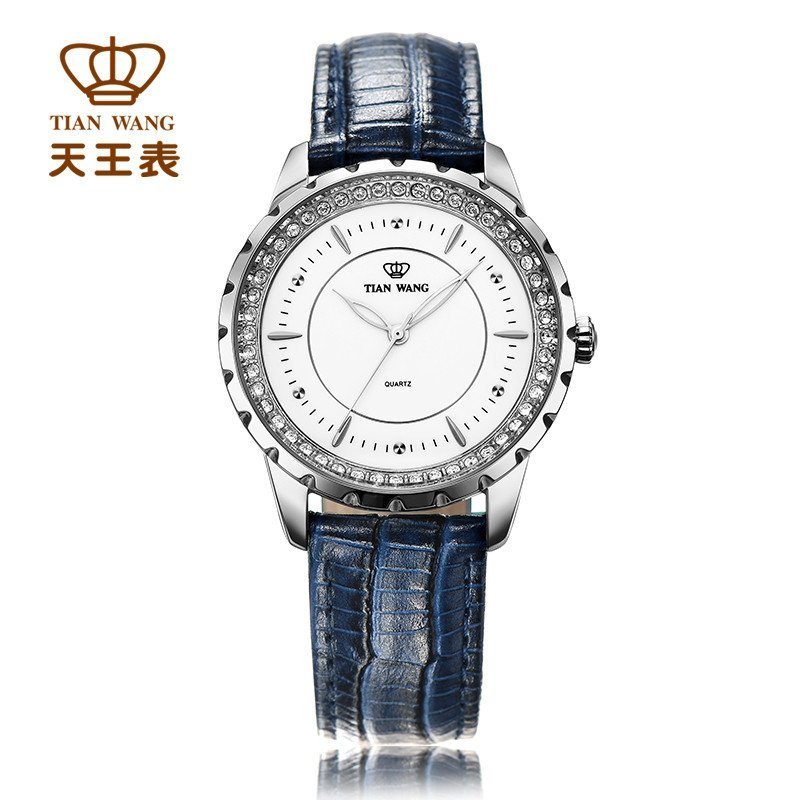 天王表(TIANWANG)新品正品休闲时尚石英品牌女表女士时装皮带手表LS3795P_1 蓝色
