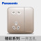松下格彩开关插座套餐一站购86型香槟金色5五孔三孔16A开关面板 插座 电视+电脑