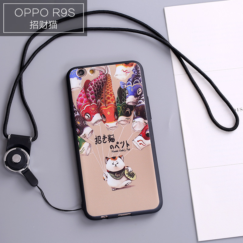 oppor9s手机壳0pp0r9sk硅胶poopr9s软壳opopR9s手机套r9splu 招财猫R9s