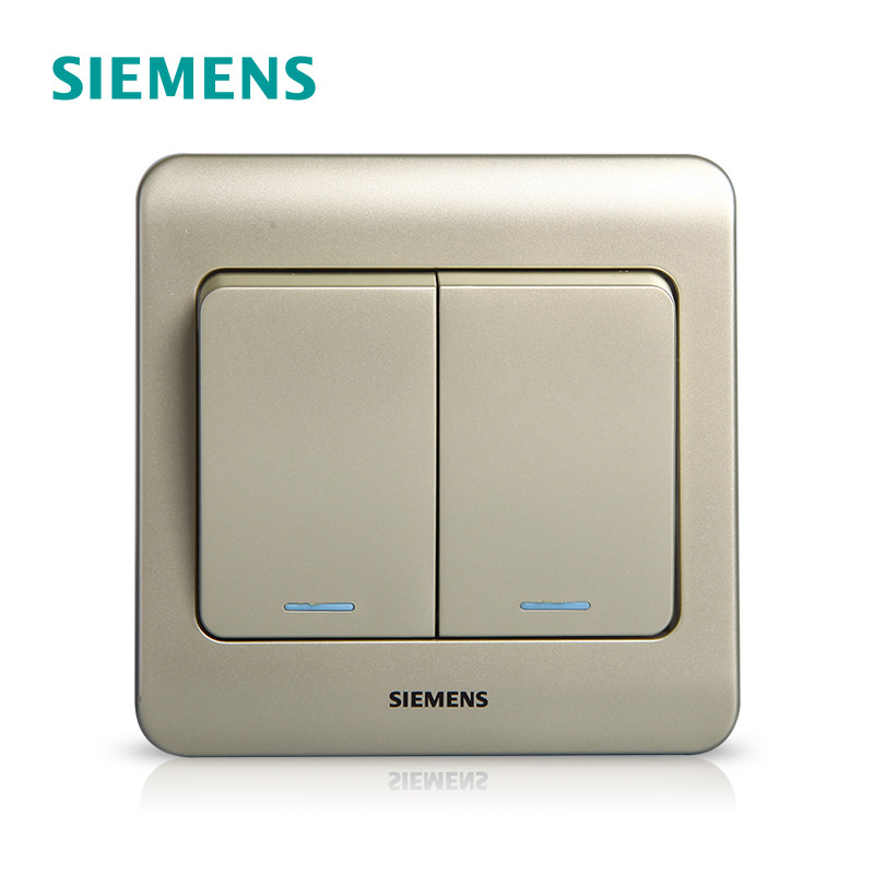 西门子(SIEMENS)开关插座 远景金棕系列二开双控带荧光5TA01171CC133