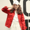 bw9新款天天特价红色牛仔外套女BF风字母贴布短外套学生显瘦夹克上衣