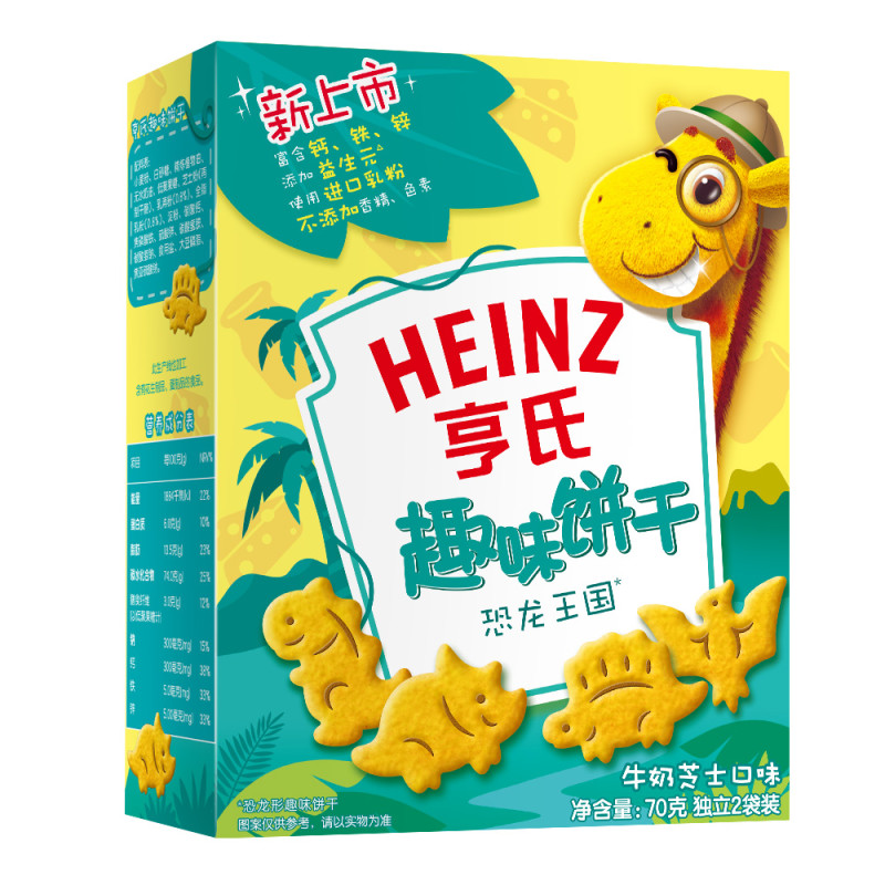 亨氏(Heinz)趣味饼干恐龙王国3岁以上适用70g