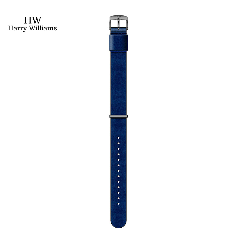 【表带】Harry Williams休闲头层牛皮手表表带 HW牛皮表带20mm 20mm 蓝色2014M-05E