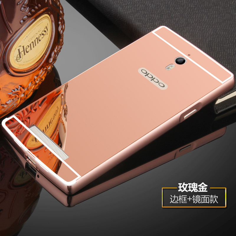 oppofind7手机oppox9077金属边框0pp0x9007保护opop外壳后盖x9 电镀款-玫瑰金+送钢化膜10件套