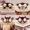 馨韵中式吸顶灯实木圆形LED客厅灯陶瓷餐厅个性卧室灯具饰 T8050圆款8+1头五彩瓷