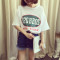 902新款夏装新款原宿bf风短袖T恤女韩版潮学生卡通半袖上衣服宽松体恤衫 M 白色