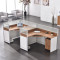HiBoss 办公家具办公桌组合人员工桌屏风工作位卡座职员办公桌简约现代 F型三人位灰色。