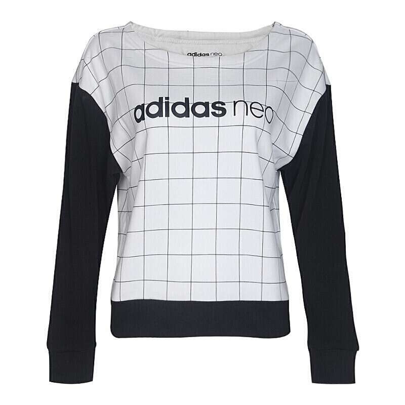 Adidas阿迪达斯NEO女装2017夏秋新款运动针织卫衣休闲圆领套头衫 BQ6979 2XL