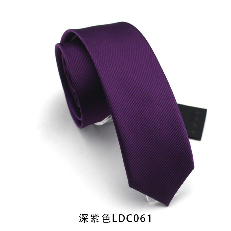 828新款韩版式商务黑色6CM休闲婚礼新郎伴郎结婚装礼盒男领带 深紫色LDC061