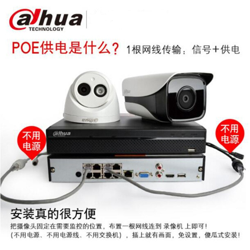 大华(dahua) 10路套装(不含硬盘）摄像录像机 DH-IPC-HDW1220C/DH-NVR4216 (套）