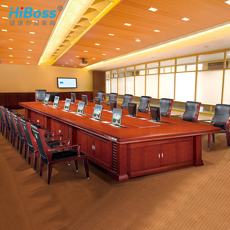 HiBoss办公家具办公桌油漆大型会议桌多功能开会桌