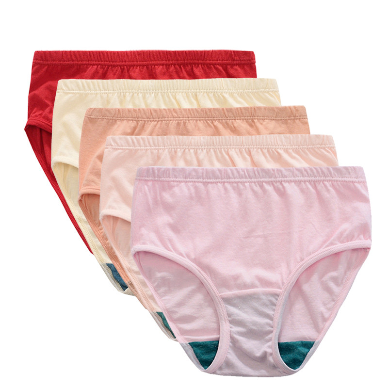 ab内衣高腰三角裤抗菌女士妈妈裤全棉纯棉中老年宽松大码内裤 xxl 5条