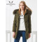 波司登2017新款貉子毛修身时尚女款冬季中长款羽绒服潮B70141004_1 扶桑红1079 190/108A