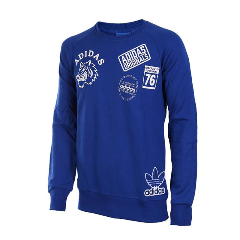 Adidas/阿迪达斯 三叶草男装卫衣圆领宽松运动休闲保暖套头衫|AY8633 54/L(185/108A) AY8633