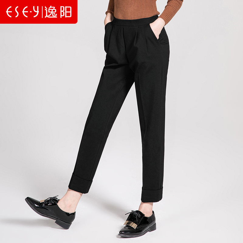 逸阳裤脚外翻哈伦裤0384 31/17 黑色