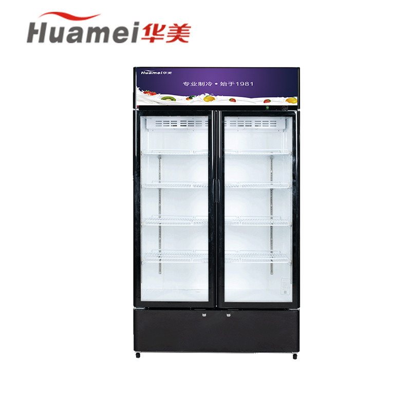华美（Huamei）LC-630A 630升双门展示柜保鲜冷藏柜铜管 立式商用冰柜单门饮料柜 啤酒冷藏柜冰吧 侧开门