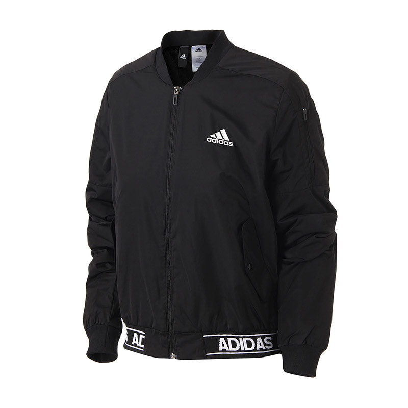 adidas阿迪达斯女子外套加绒保暖夹克羽绒服飞行休闲运动服CE2535 黑色 L