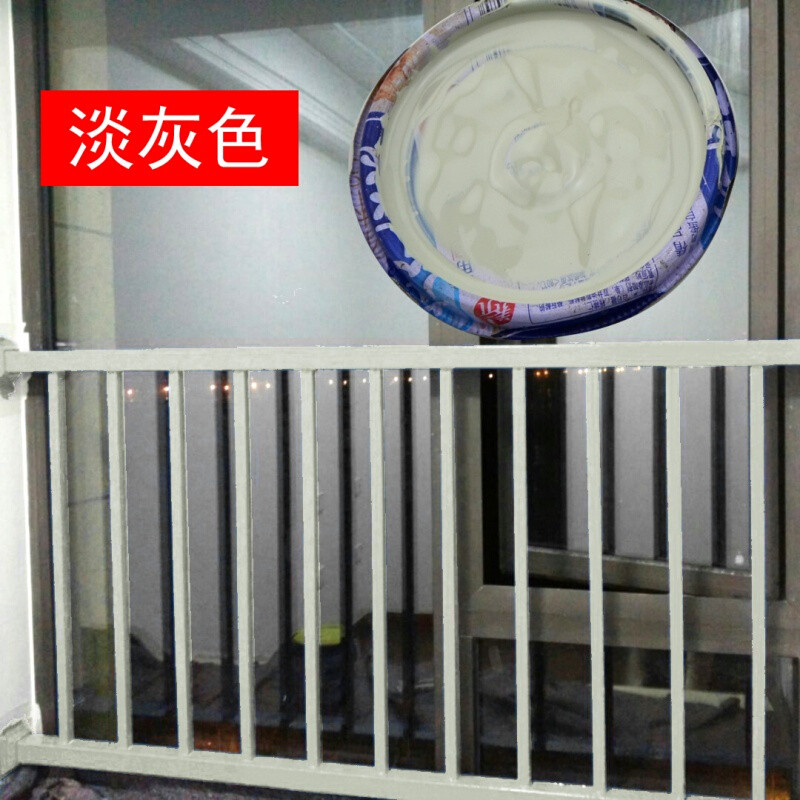 漆油漆调合漆铁栏杆漆铁门漆红黄黑白铁红护栏防锈漆送刷_3 默认尺寸 淡灰色600g