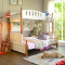 A家家具 地中海高低子母床简约公主儿童床上下床实木带护栏双层床 1.2米高低子母床