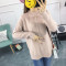 902新款针织衫女短款毛衣秋冬季新款韩版宽松打底衫纯色套头上衣加厚毛衣