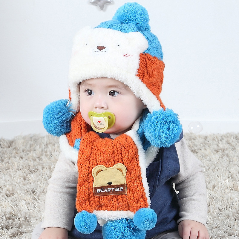 新款婴儿帽子1-2岁秋冬女宝宝儿童护耳帽子3-