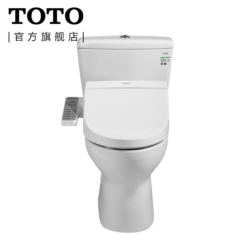 TOTO 喷射虹吸式节水坐便器分体马桶智能卫洗丽C300E1B+TCF345CS 座便器马桶配缓冲智能盖套餐 300MM C300E1B+TCF345CS<带除臭烘干> 305MM