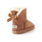 OZWEAR UGG OB143 II 防泼水单蝴蝶结低筒女鞋羊皮毛一体雪地靴 灰色 38码