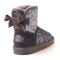 OZWEAR UGG OB203 亮片蝴蝶结女鞋短筒羊毛雪地靴冬款 灰白色 39码