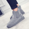 凡世界 冬季加绒马丁靴男士雪地靴防滑保暖靴韩版百搭短靴加厚高帮男棉鞋 灰色 44码