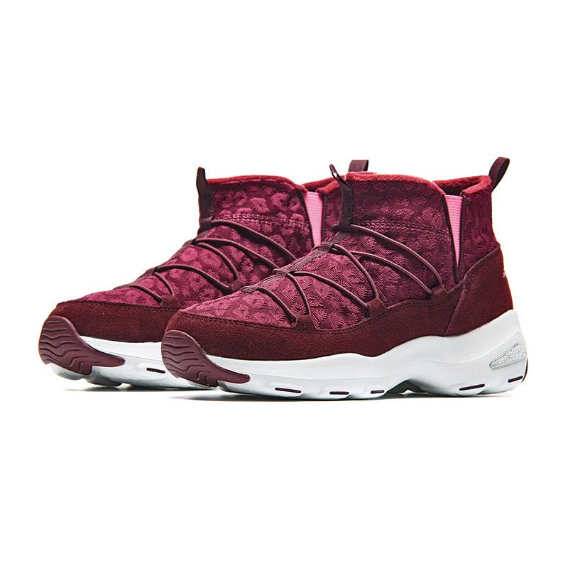 Skechers斯凯奇女鞋短靴2017新款D‘lites高帮保暖休闲鞋66666076 酒红色 38码