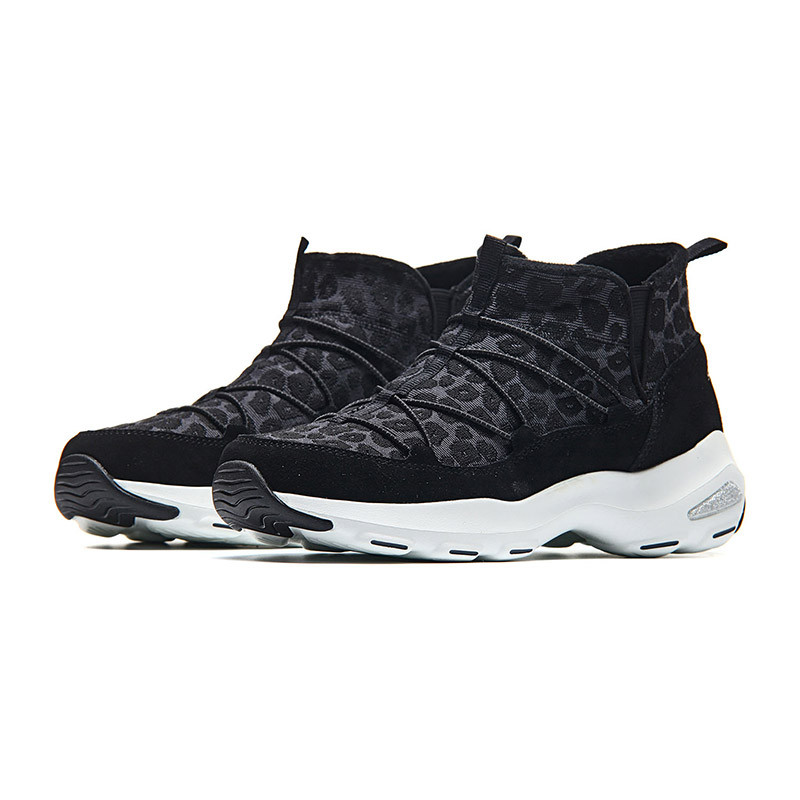 Skechers斯凯奇女鞋短靴2017新款D‘lites高帮保暖休闲鞋66666076 黑色 37码
