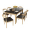 恒享家 餐桌 MJC05 电磁炉伸缩餐桌+六椅