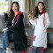 YEESUER中长款2017年冬季常规拉链纯色羽绒服修身显瘦气质韩版 2XL 黑色