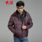 大羽羽绒服男短款时尚商务休闲羽绒夹克男装鸭绒服冬季外套厚9205 175/92A/M 红格色