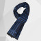 男士冬季常备蓝黑欧式时尚经典绅士舒适围巾WJH03 蓝黑色