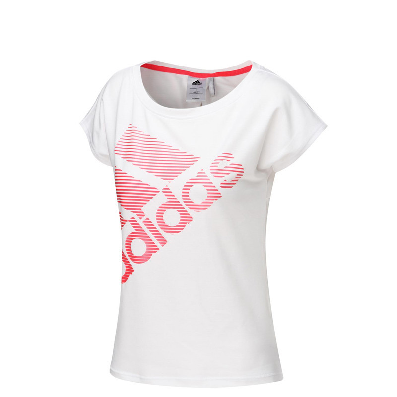 adidas阿迪达斯女T恤上衣运动休闲训练针织透气圆领短袖B30566 XL B30566