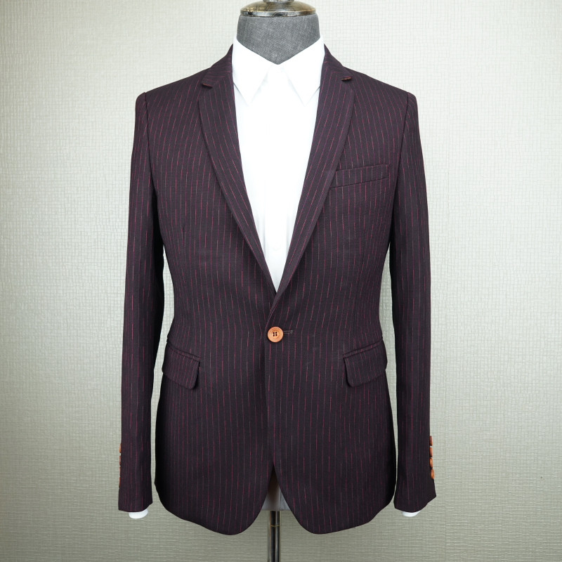 HANDSOME.VANGUARD 5006小西装男士修身秋冬款青年韩版休闲西服外套可配套装 M 5006暗红色套装（西裤+西装）