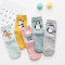 初愫10双装卡通动物图案潮款棉质中筒女袜 均码 B黑驴企鹅