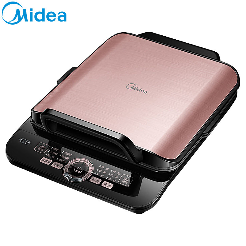 美的(Midea)MC-W2828JC01煎烤机 速脆技术 烤盘可拆易清洗 多用途煎烤机电饼铛