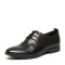 BASTO/百思图春季专柜同款黑色牛皮时尚简约商务系带方跟男皮鞋AKJ05AM6 黑色 42码