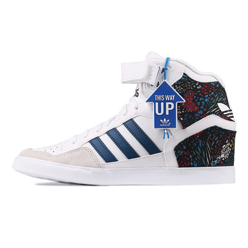 ADIDAS阿迪达斯三叶草冬季新款高帮运动鞋内增高休闲板鞋-S75790 亮白/藏青/汉玉白 38
