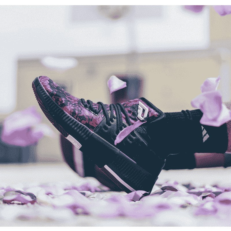 AdidasDLillard3男子利拉德3玫瑰花城限定配色篮球鞋B49509 1号黑色/冰晶紫/基督红 41