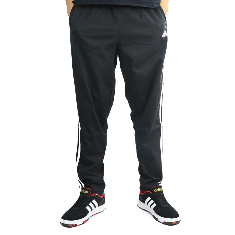 adidas阿迪达斯男裤夏季休闲透气运动型男子针织长裤黑BK7414 2XL BK7414